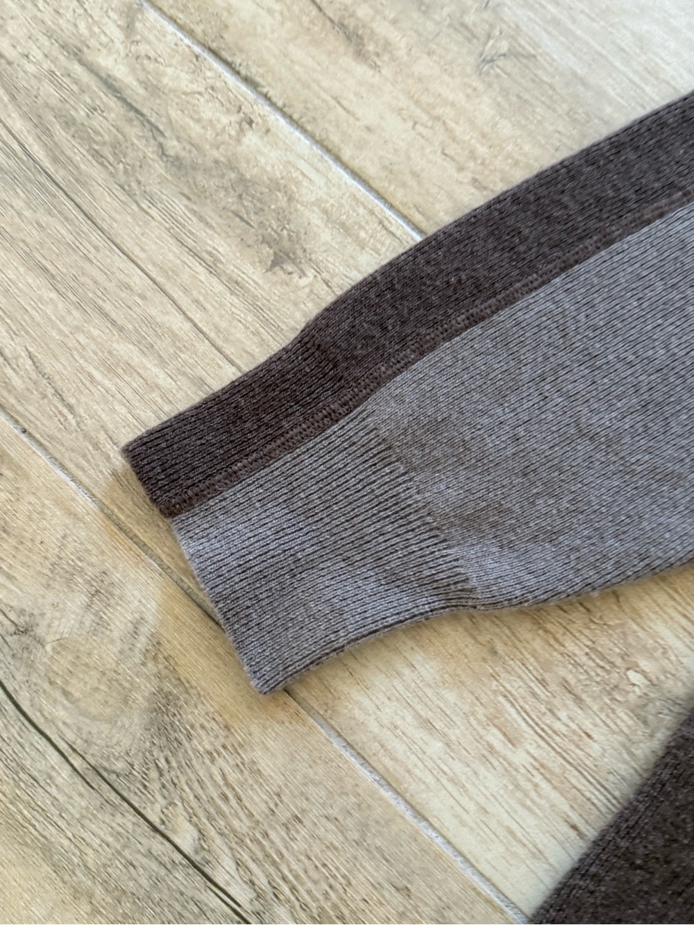 Theory Men's Two-Tone Brown Hooded Sweater - Picture 5 of 5